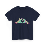 Zombie Hands Heart Horror T-Shirt - Navy