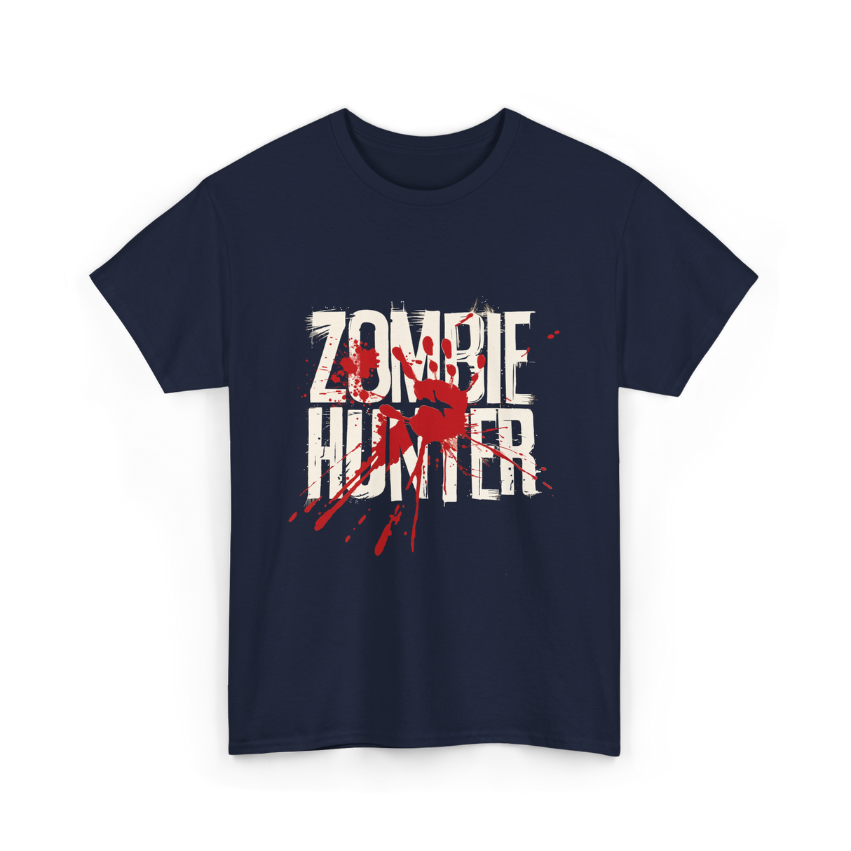 Zombie Hunter Design Zombie Hunting T-Shirt - Navy