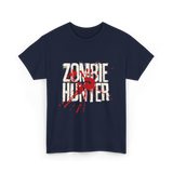 Zombie Hunter Design Zombie Hunting T-Shirt - Navy