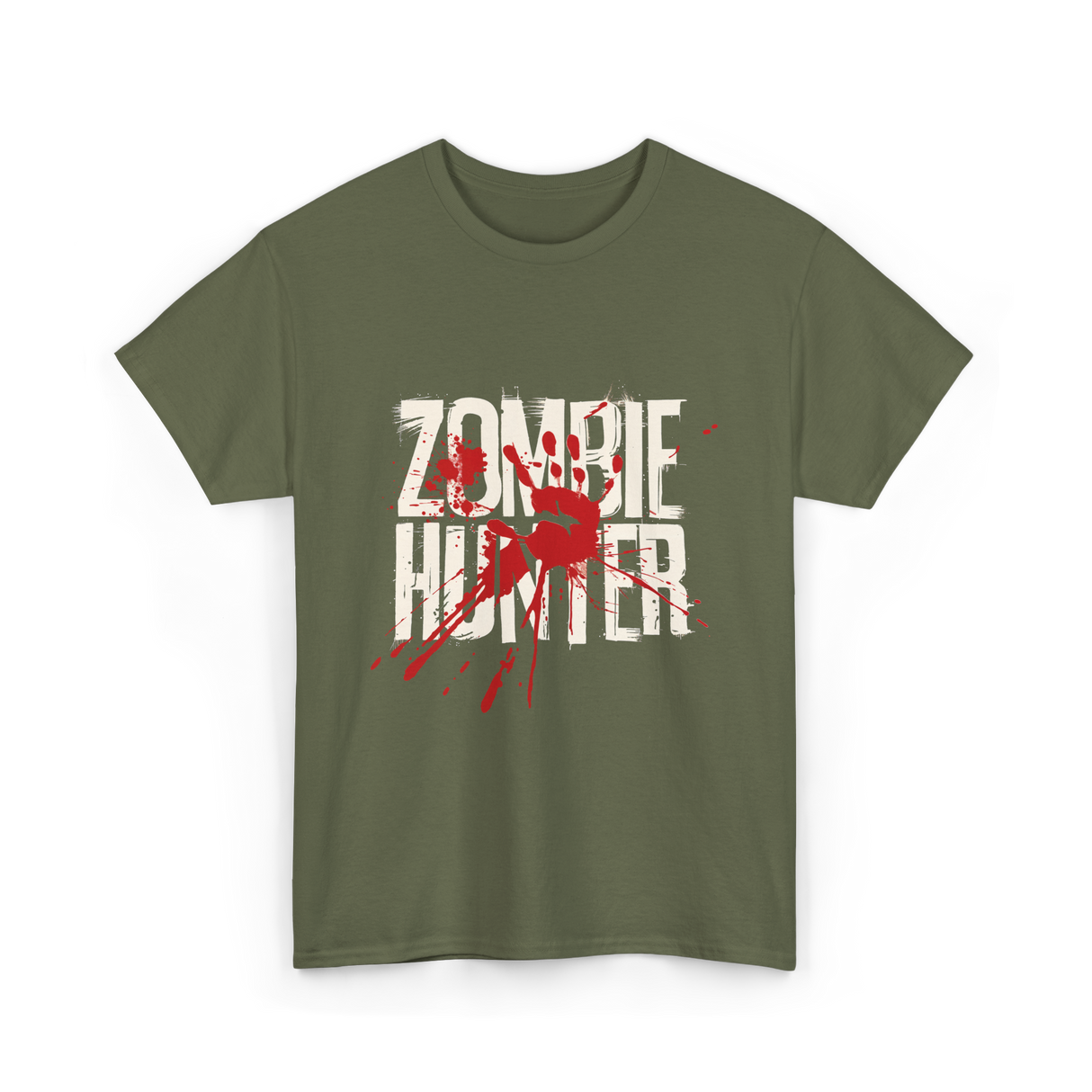 Zombie Hunter Design Zombie Hunting T-Shirt - Military Green