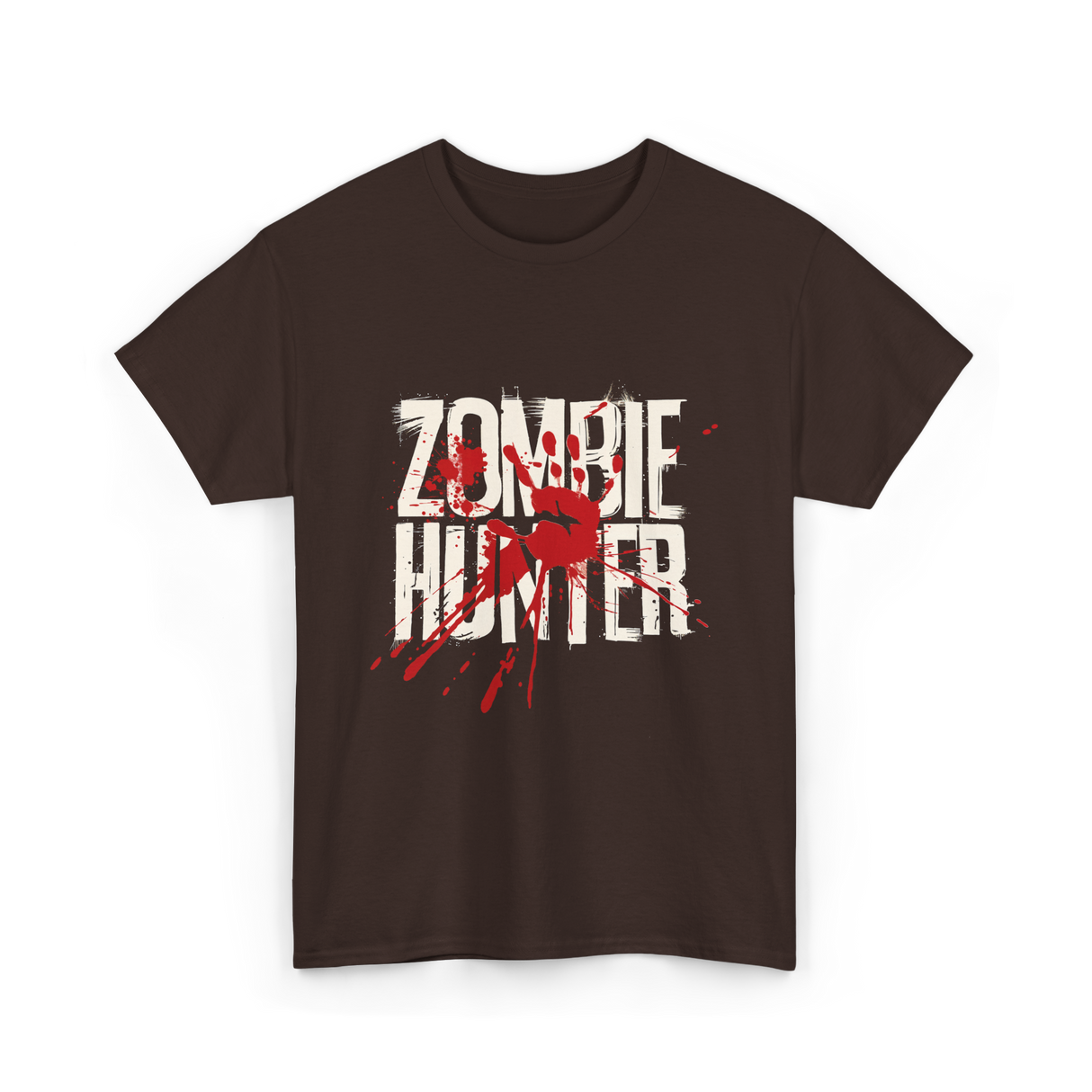 Zombie Hunter Design Zombie Hunting T-Shirt - Dark Chocolate