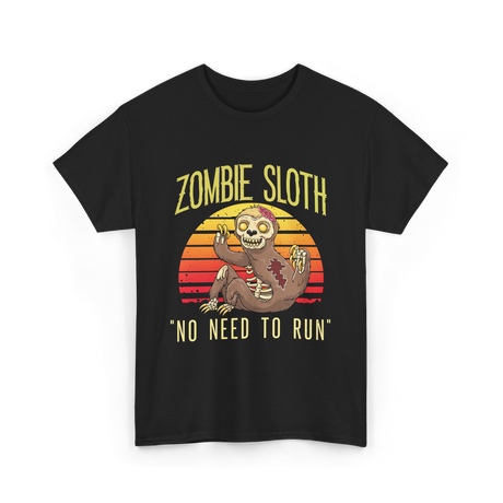 Zombie Sloth No Need Animal T-Shirt - Black