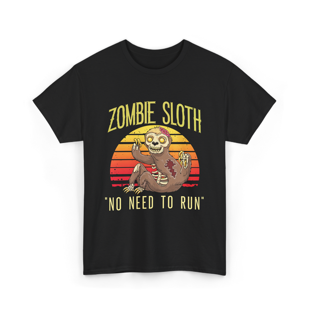 Zombie Sloth No Need Animal T-Shirt - Black