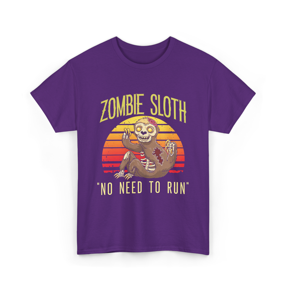 Zombie Sloth No Need Animal T-Shirt - Purple