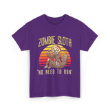 Zombie Sloth No Need Animal T-Shirt - Purple