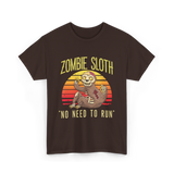 Zombie Sloth No Need Animal T-Shirt - Dark Chocolate