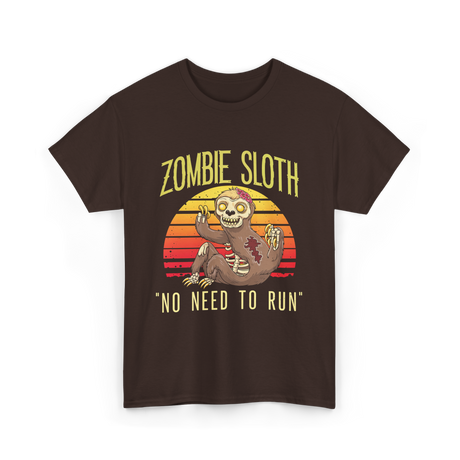 Zombie Sloth No Need Animal T-Shirt - Dark Chocolate