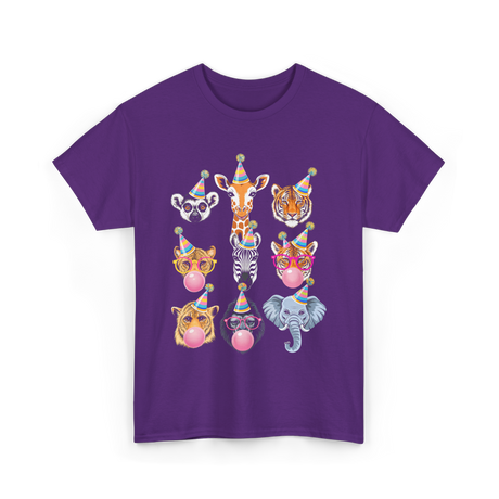 Zoo Animals Party Animals T-Shirt - Purple