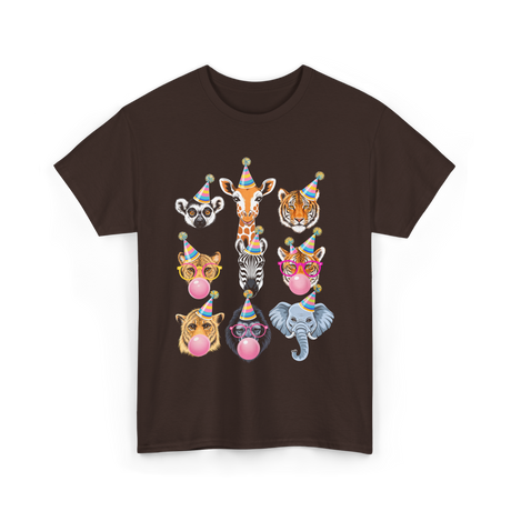 Zoo Animals Party Animals T-Shirt - Dark Chocolate