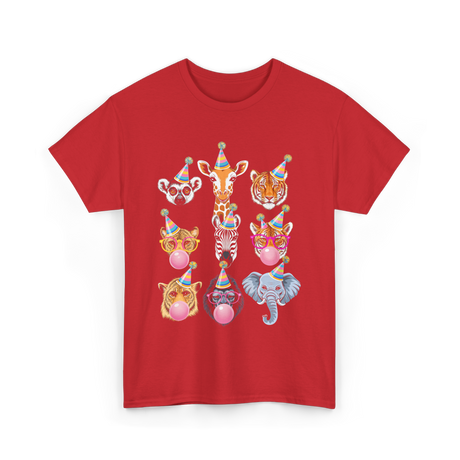 Zoo Animals Party Animals T-Shirt - Red