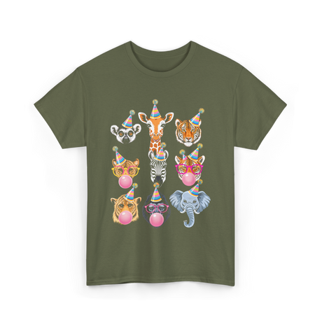 Zoo Animals Party Animals T-Shirt - Military Green