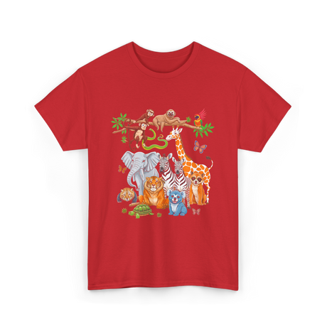 Zoo Animals Wildlife Animals T-Shirt - Red