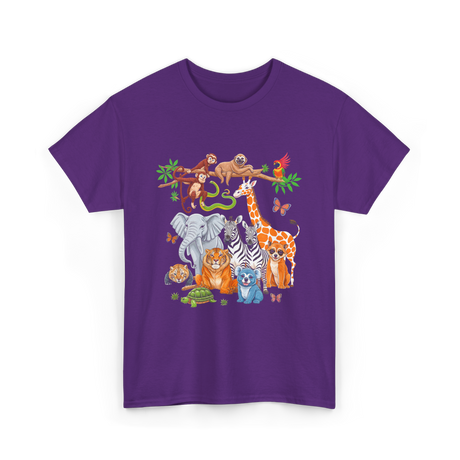 Zoo Animals Wildlife Animals T-Shirt - Purple