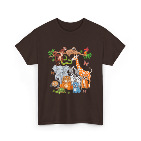 Zoo Animals Wildlife Animals T-Shirt - Dark Chocolate