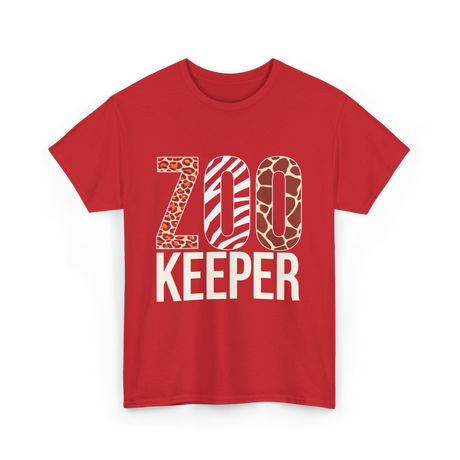 Zoo Keeper Animals Wildlife T-Shirt - Red