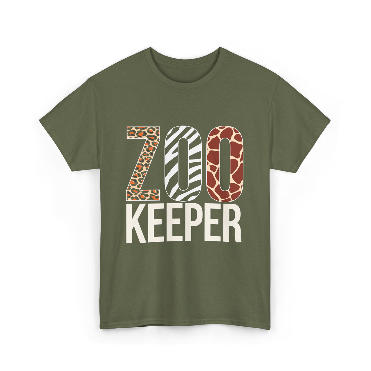 Zoo Keeper Animals Wildlife T-Shirt - Military Green