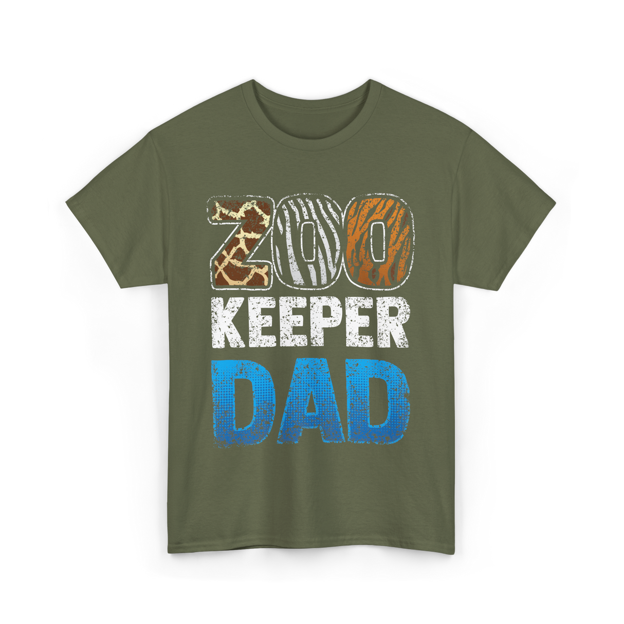 Zoo Keeper Dad Zookeeping T-Shirt - Military Green