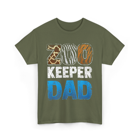 Zoo Keeper Dad Zookeeping T-Shirt - Military Green