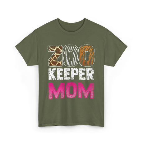 Zoo Keeper Mom Keeping Zoos T-Shirt - Military Green